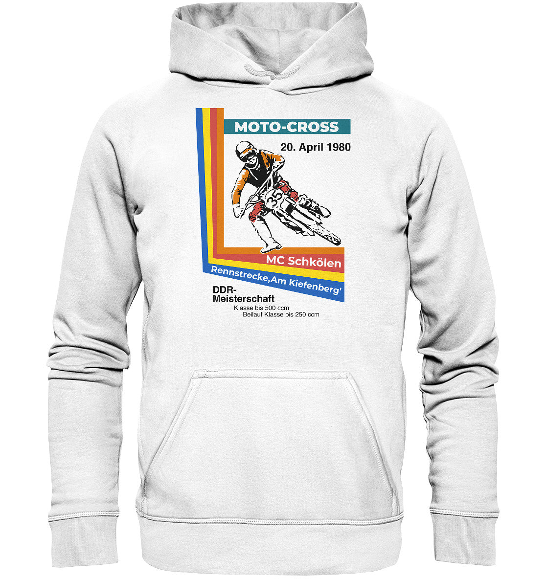 DDR Ostalgie Kapuze / Hoodie Unisex • DDR MOTOCROSS MEISTERSCHAFT 1980