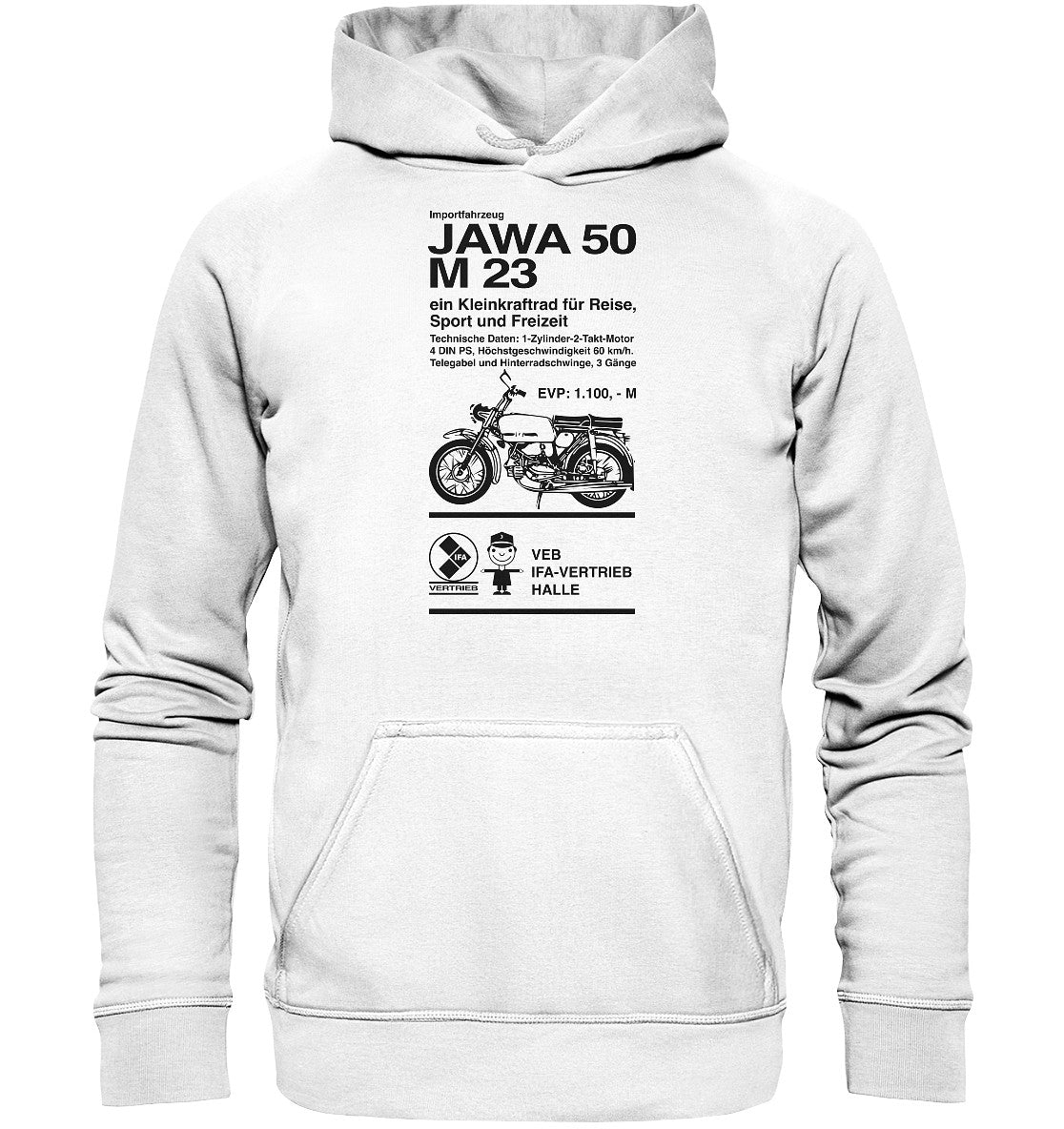 DDR Ostalgie Kapuze / Hoodie Unisex • JAWA 50 M23 - ORIGINALPLAKAT