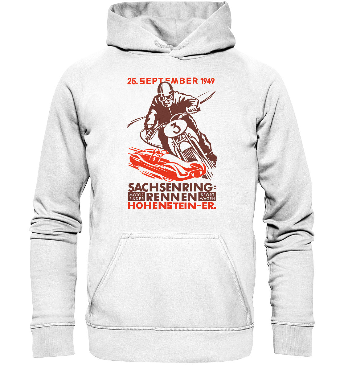 DDR Ostalgie Kapuze / Hoodie Unisex • SACHSENRING-RENNEN 1949
