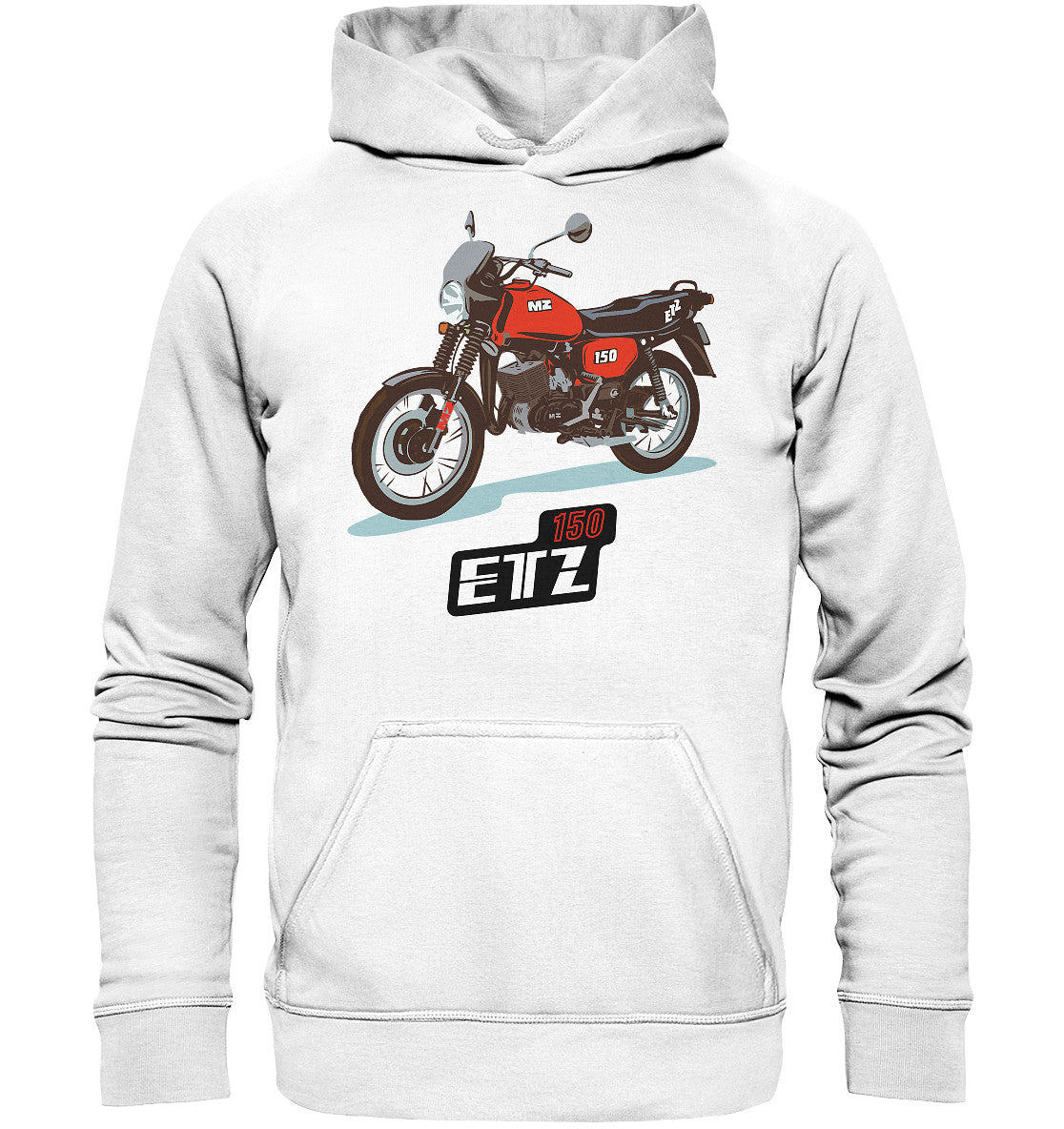 DDR Ostalgie Kapuze / Hoodie Unisex • MZ ETZ 150 ROT (ORIGINAL DDR-PLAKAT)
