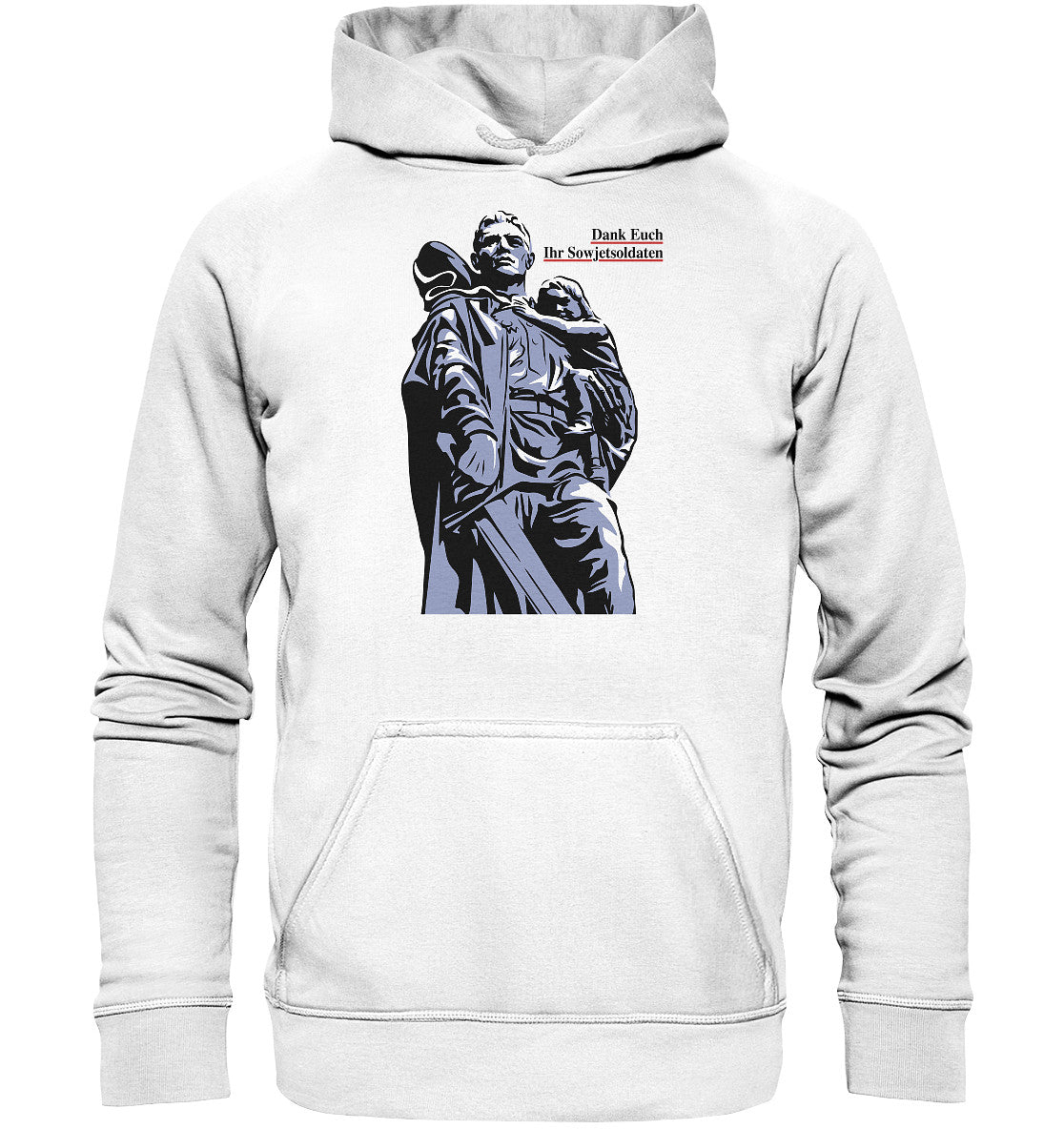 DDR Ostalgie Kapuze / Hoodie Unisex • DANK EUCH IHR SOWJETSOLDATEN (DDR ORIGINAL-PLAKAT)