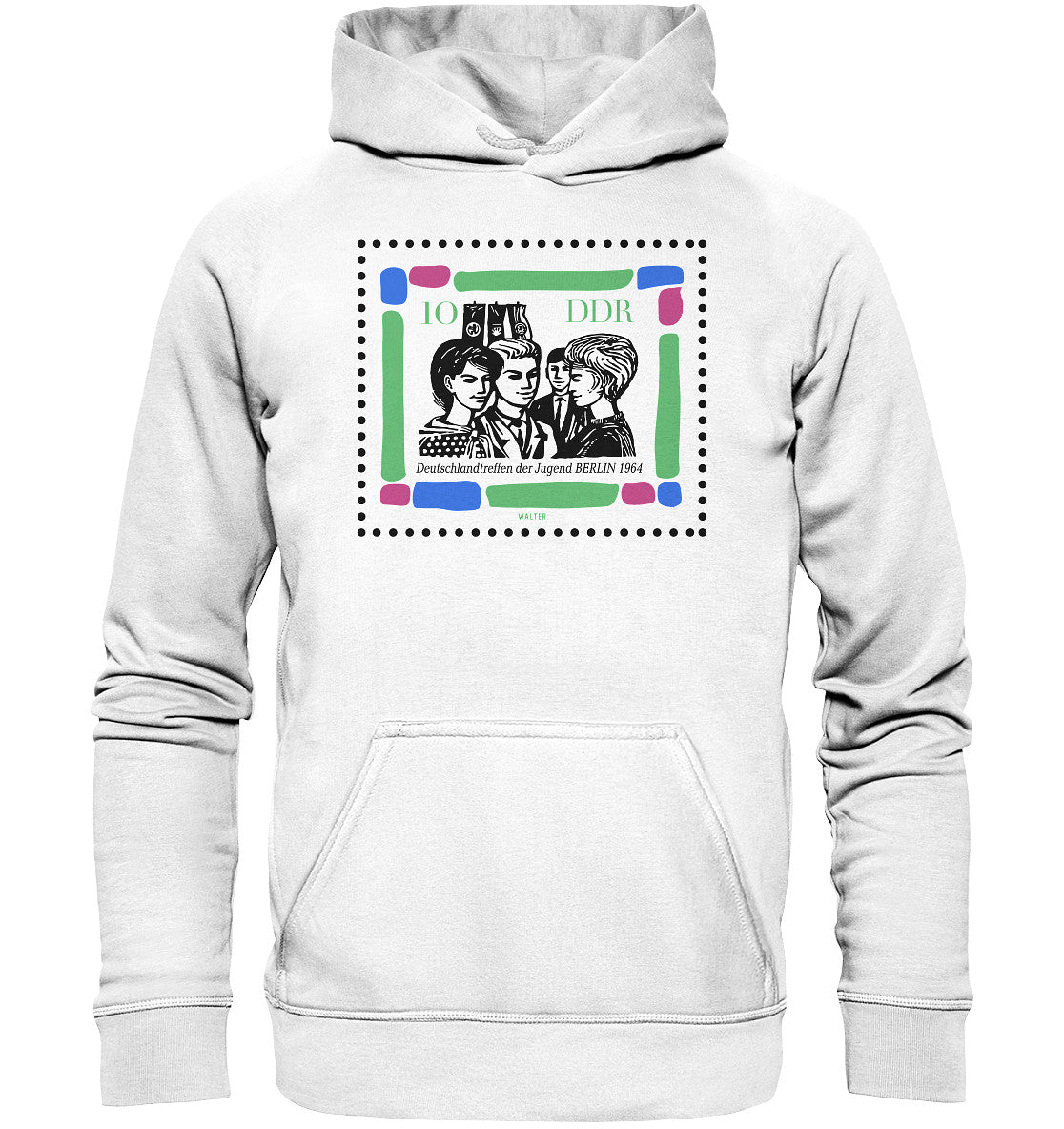 DDR Ostalgie Kapuze / Hoodie Unisex • BRIEFMARKE - DEUTSCHLANDTREFFEN DER JUGEND