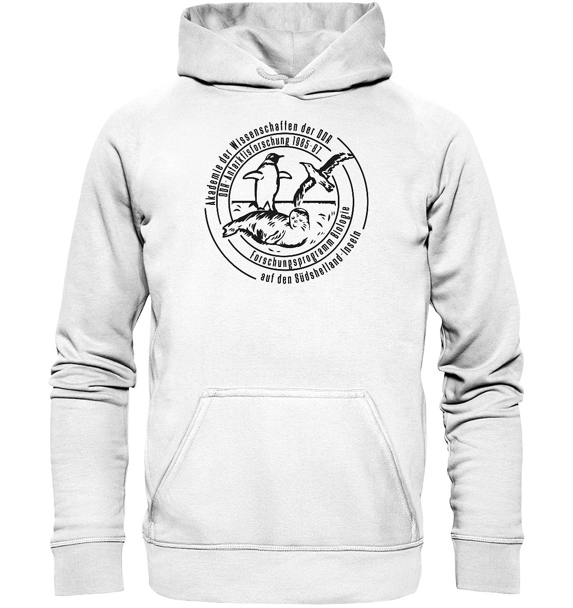 DDR Ostalgie Kapuze / Hoodie Unisex • ANTARKTISFORSCHUNG DER DDR - 1985-1987 - POSTSTEMPEL