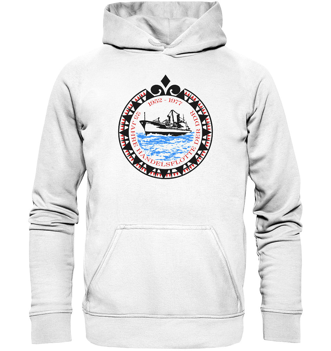 DDR Ostalgie Kapuze / Hoodie Unisex • 25 JAHRE HANDELSFLOTTE DER DDR - hell