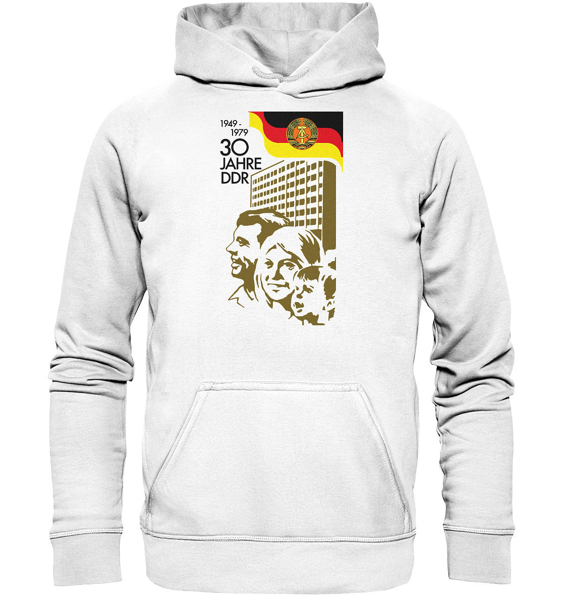 DDR Ostalgie Kapuze / Hoodie Unisex • 30 JAHRE DDR - BRIEFMARKE