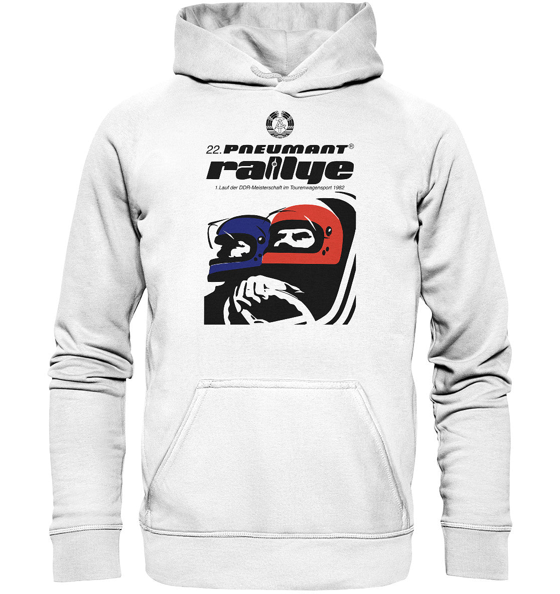 DDR Ostalgie Kapuze / Hoodie Unisex • 22. PNEUMANT RALLYE 1982 (ORIGINAL DDR-PLAKAT)