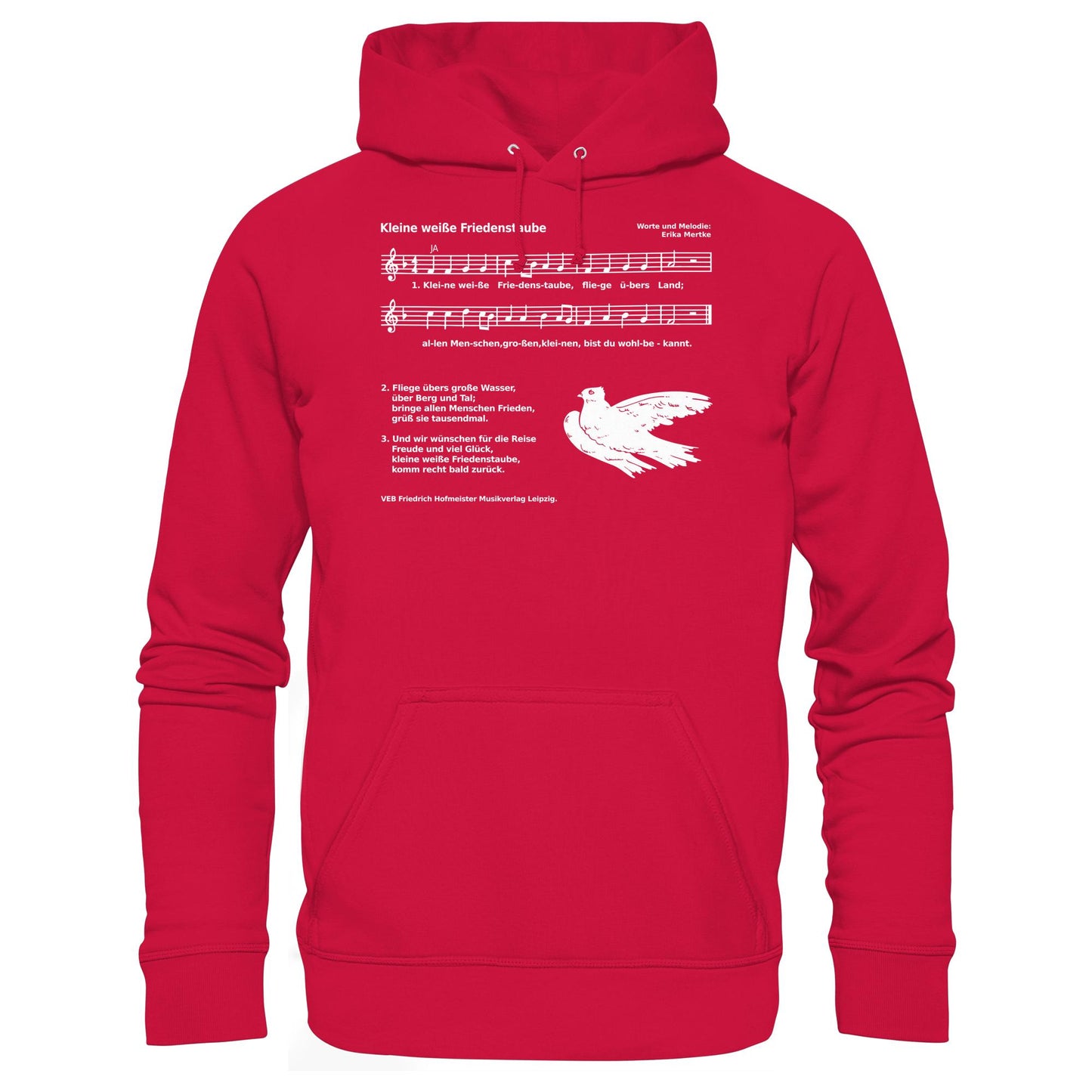 DDR Ostalgie Kapuze / Hoodie Unisex • KLEINE WEISSE FRIEDENSTAUBE (ORIGINAL AUS DER FIBEL)