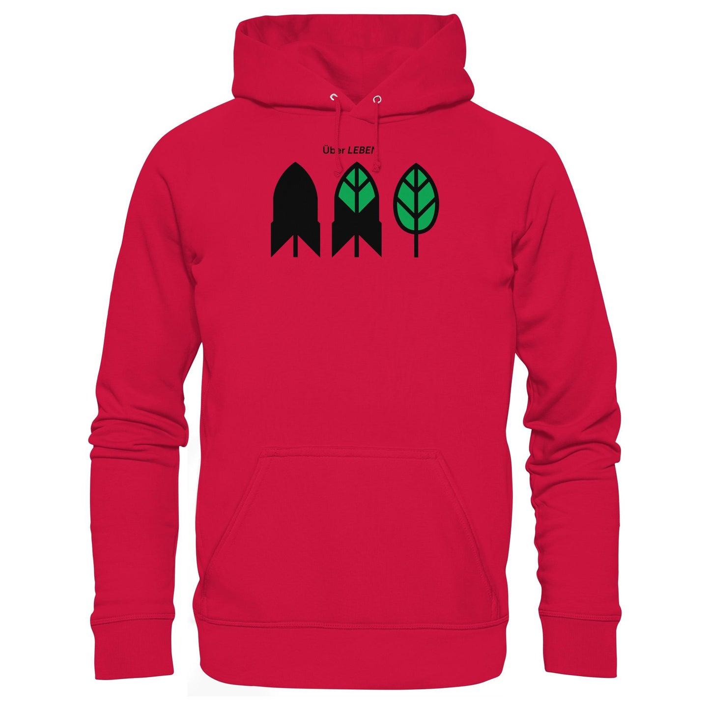 DDR Ostalgie Kapuze / Hoodie Unisex • ÜBER LEBEN (ORIGINAL FRIEDENS-PLAKAT)