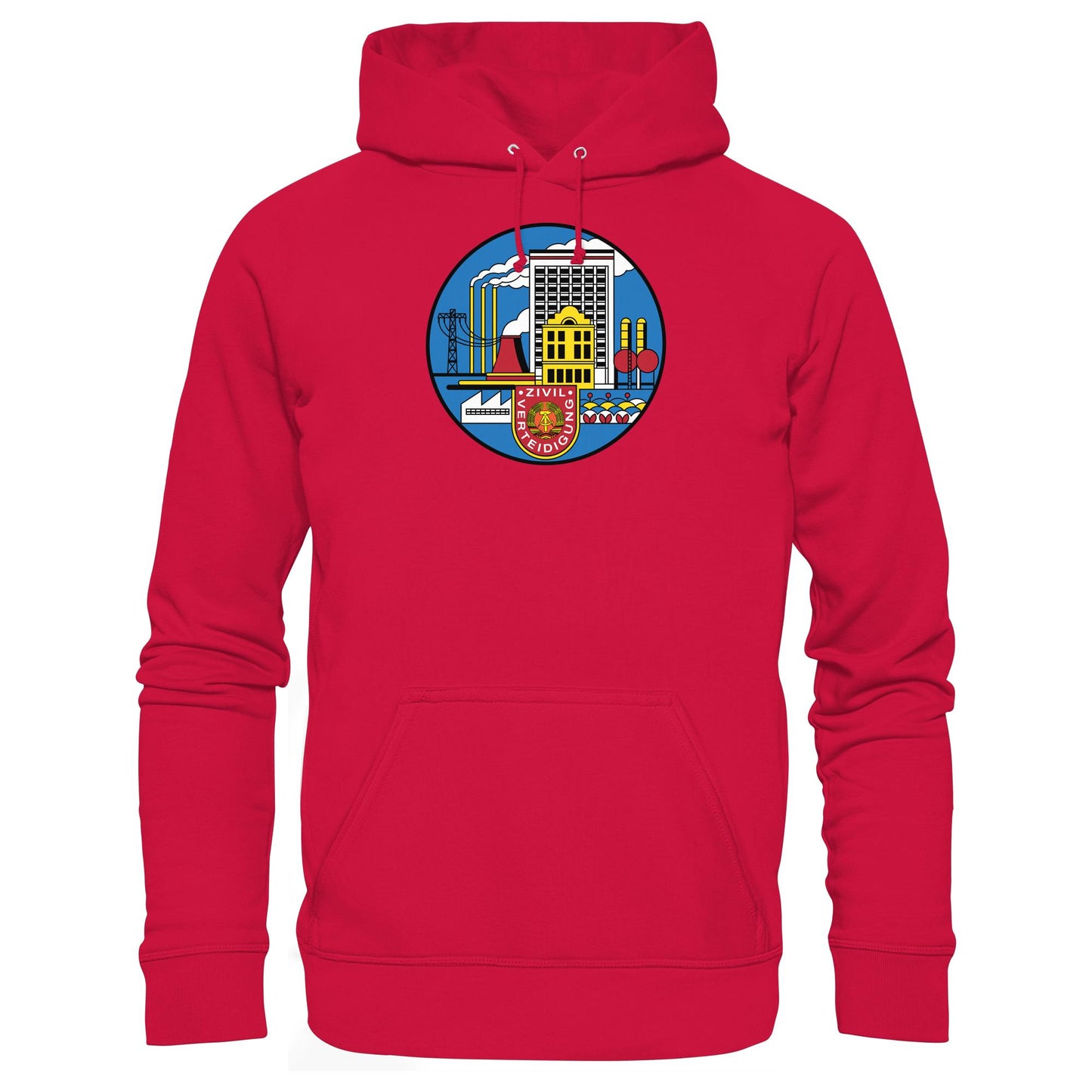 DDR Ostalgie Kapuze / Hoodie Unisex • DDR ZIVILVERTEIDIGUNG (ORIGINAL GLAS-DESIGN)