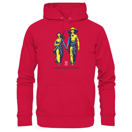 DDR Ostalgie Kapuze / Hoodie Unisex • UNBESIEGBARES VIETNAM (ORIGINAL DDR-BRIEFMARKE)