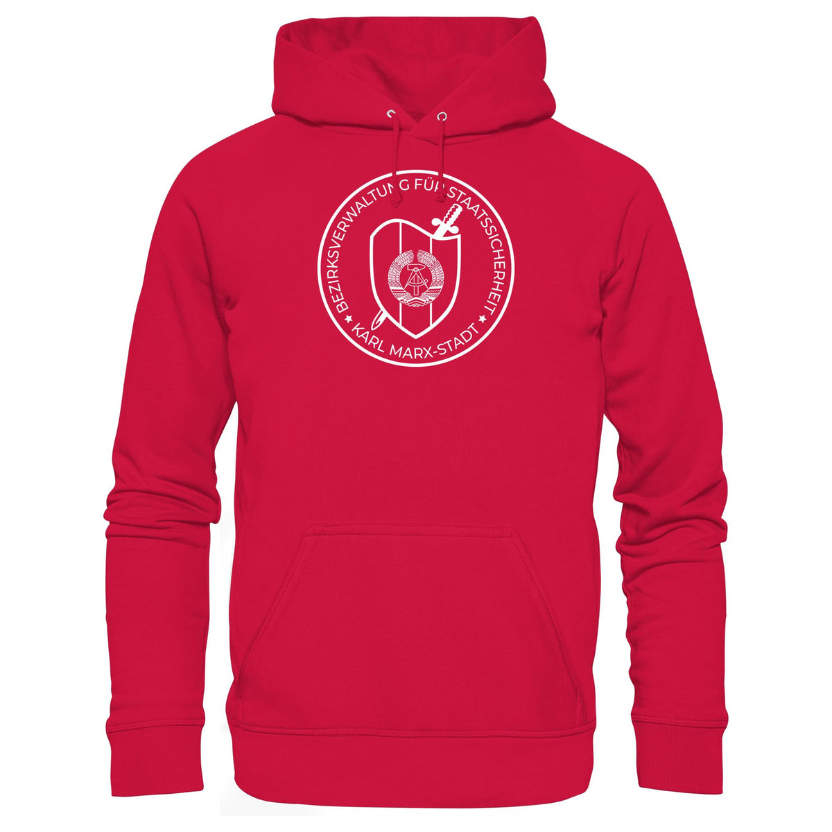 DDR Ostalgie Kapuze / Hoodie Unisex • BEZIRKSVERWALTUNG STAATSSICHERHEIT KARL MARX STADT