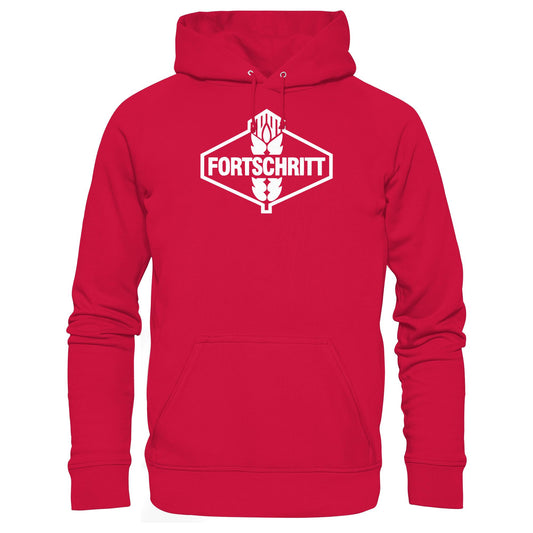DDR Ostalgie Kapuze / Hoodie Unisex • FORTSCHRITT - WEISS