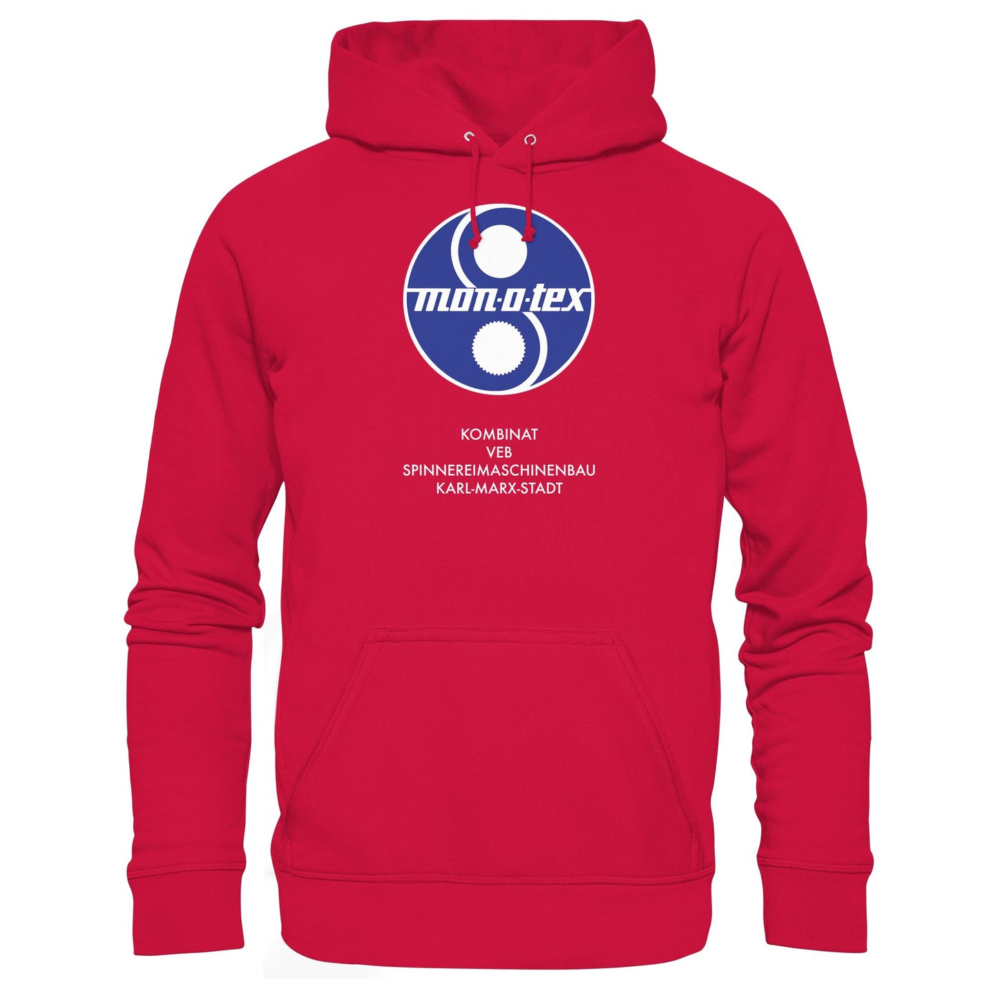 DDR Ostalgie Kapuze / Hoodie Unisex • MONOTEX VEB KOMBINAT SPINNEREIMASCHINENBAU KARL-MARX-STADT