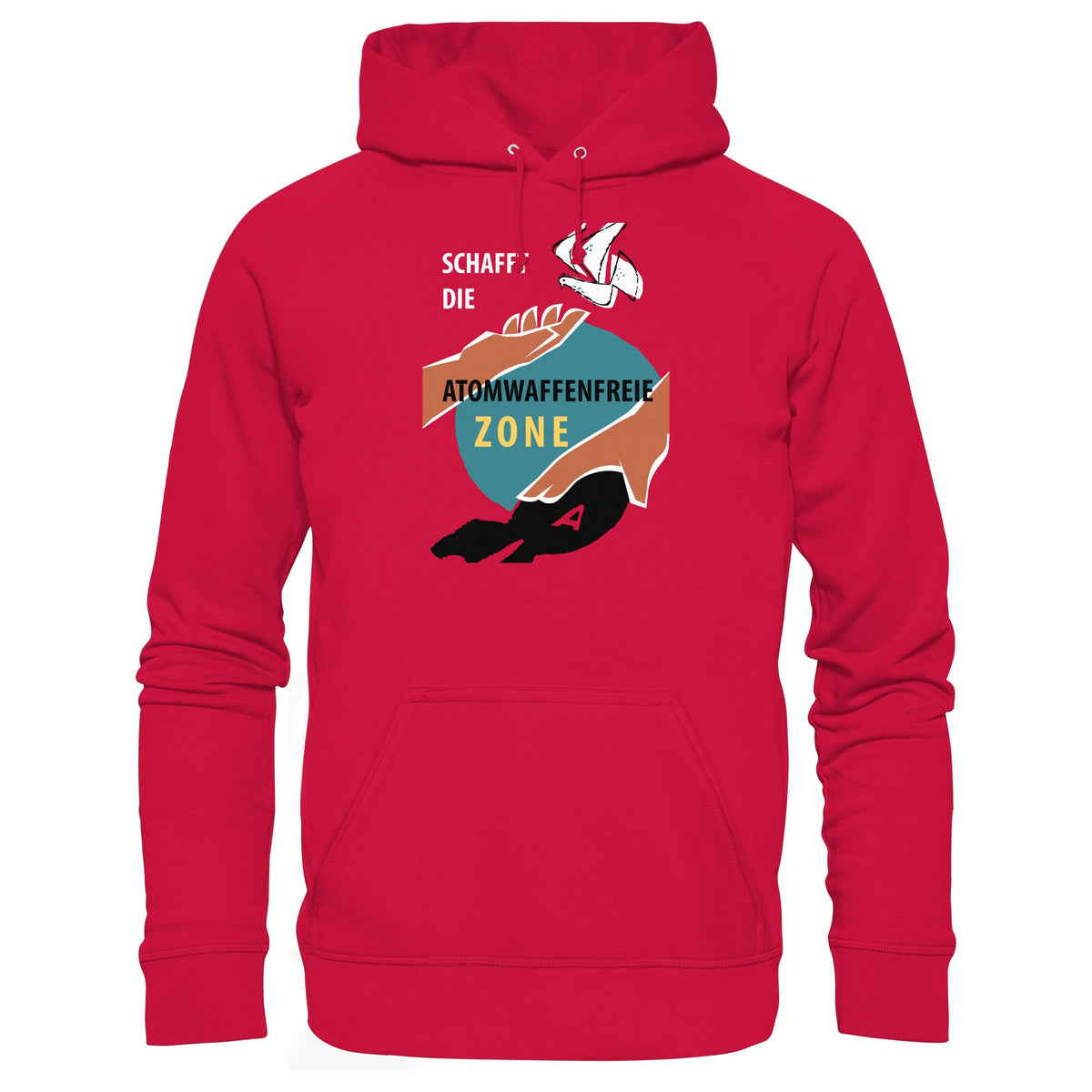DDR Ostalgie Kapuze / Hoodie Unisex • SCHAFFT DIE ATOMWAFFENFREIE ZONE (ORIGINAL-PLAKAT)