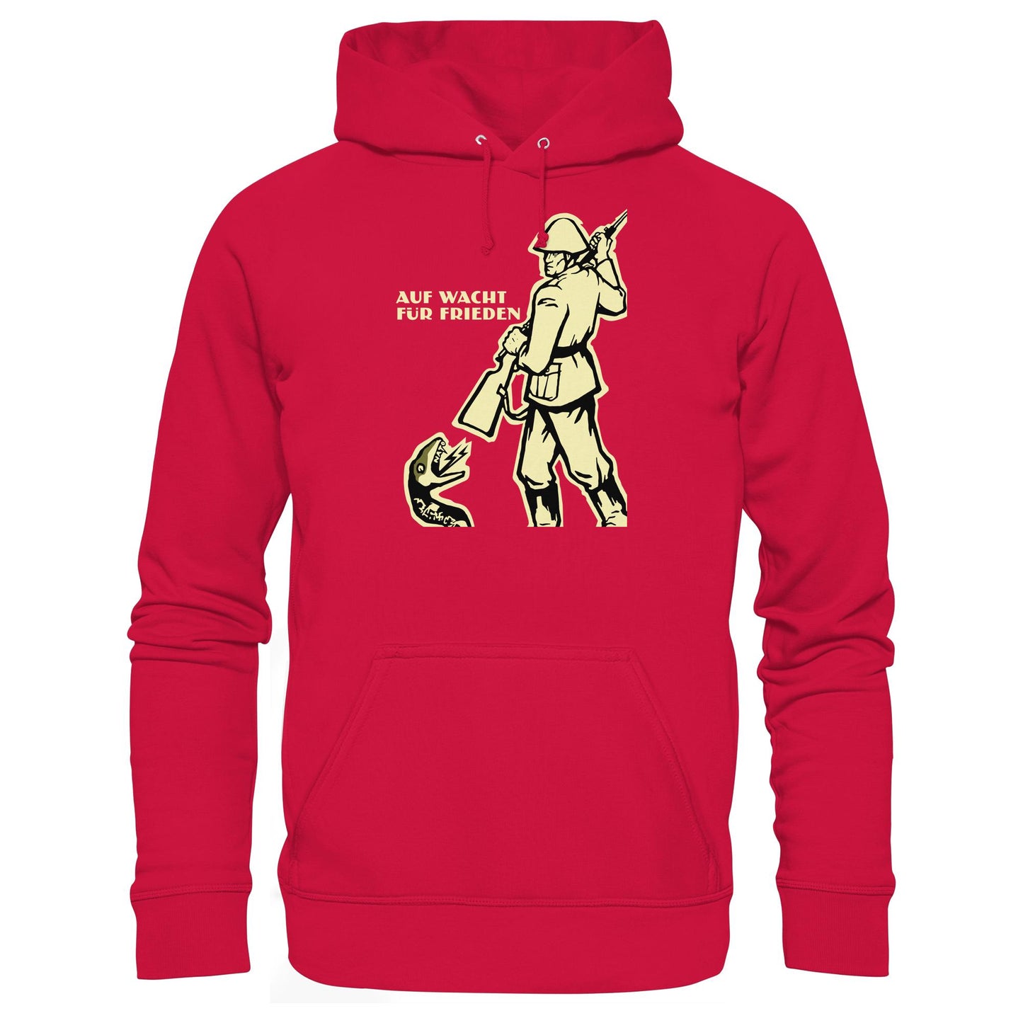 DDR Ostalgie Kapuze / Hoodie Unisex • NVA - AUF WACHT FÜR FRIEDEN, ANTI-NATO (ORIGINAL PLAKAT)