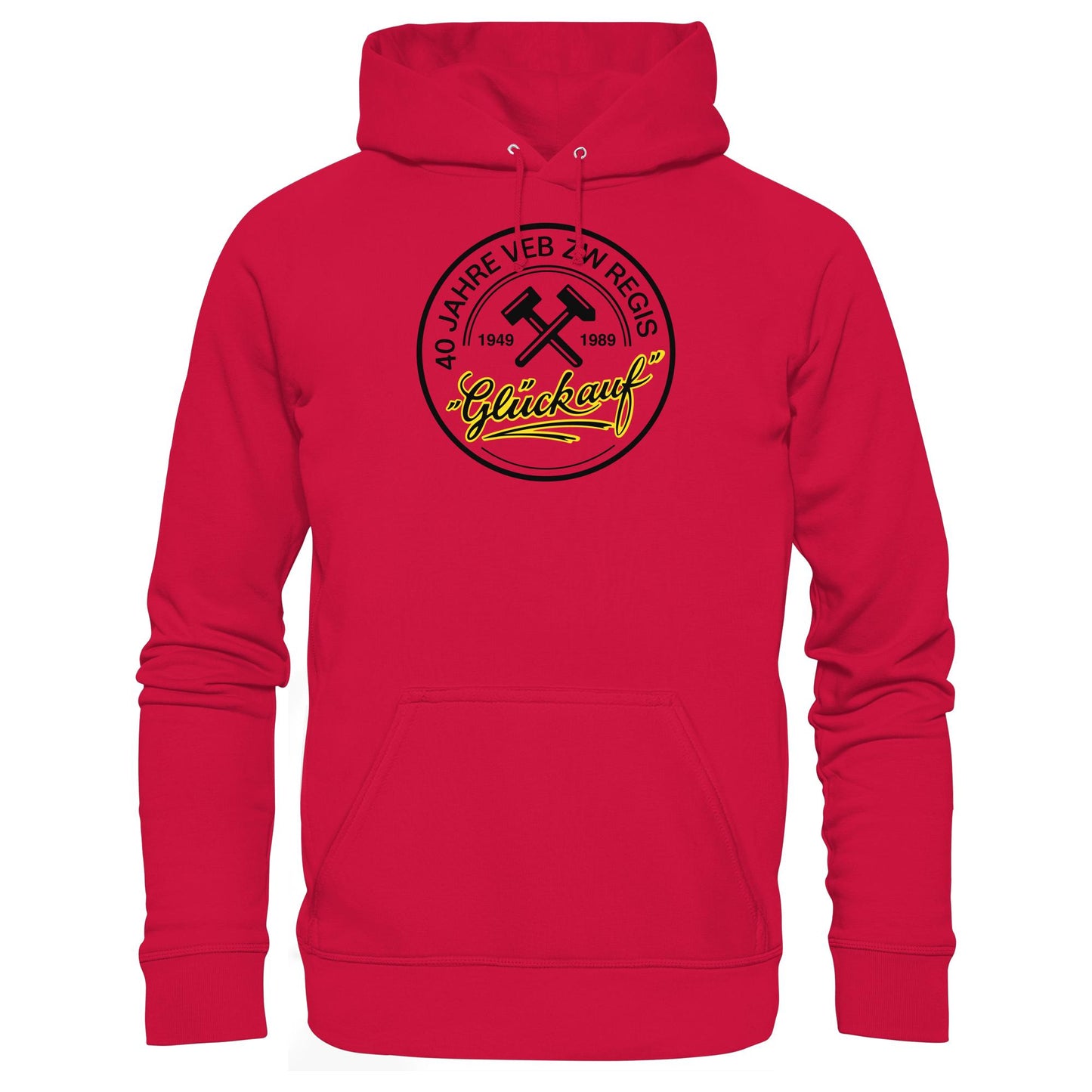 DDR Ostalgie Kapuze / Hoodie Unisex • 40 JAHRE VEB ZW REGIS - GLÜCK AUF