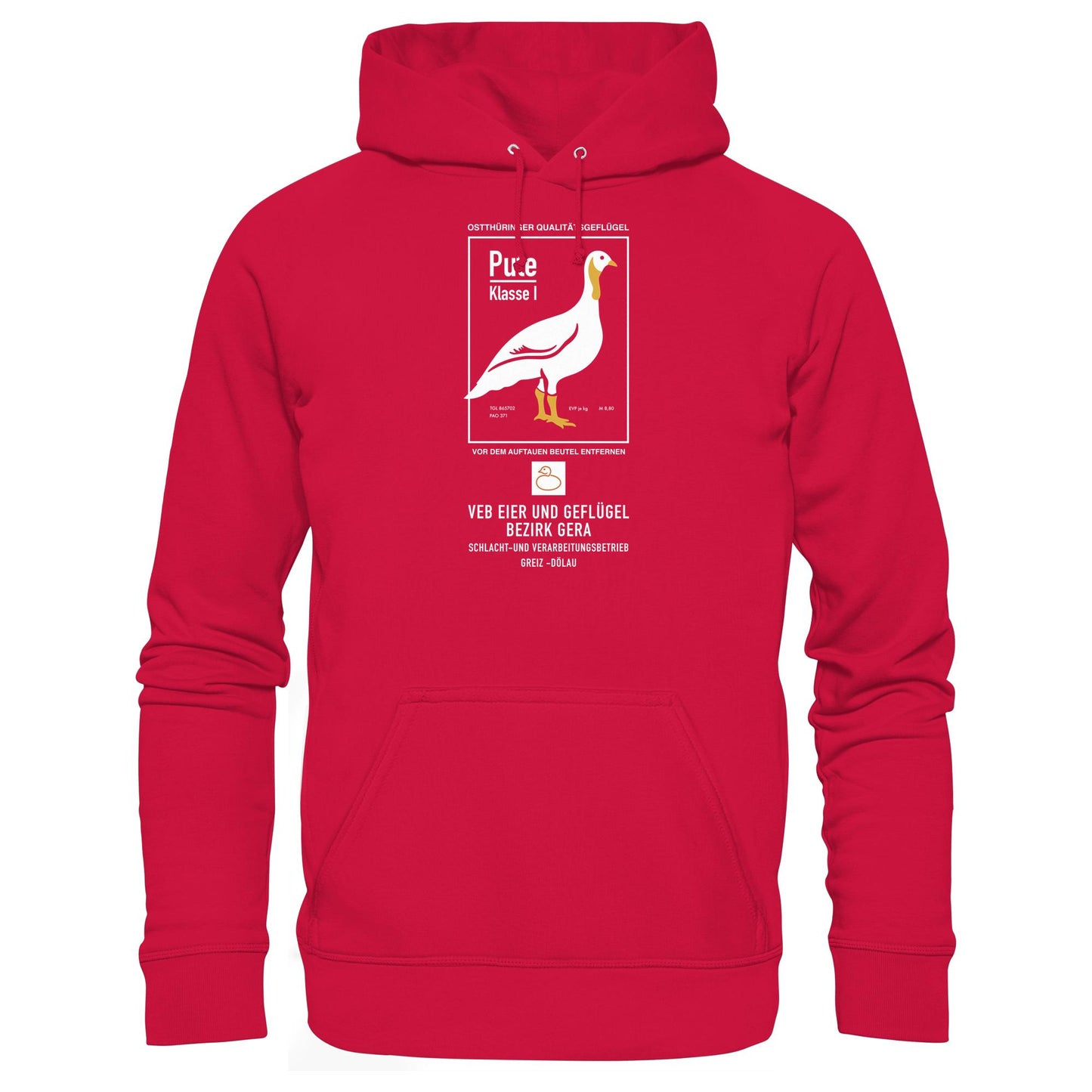 DDR Ostalgie Kapuze / Hoodie Unisex • PUTE KLASSE 1 - VEB EIER UND GEFLÜGEL GERA