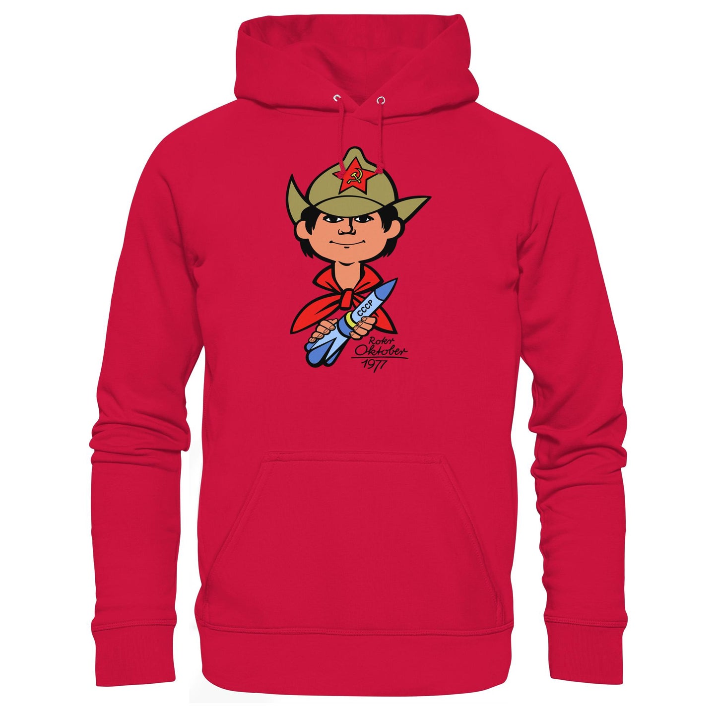 DDR Ostalgie Kapuze / Hoodie Unisex • ROTER OKTOBER 1917 (ORIGINAL NICKI-MOTIV)