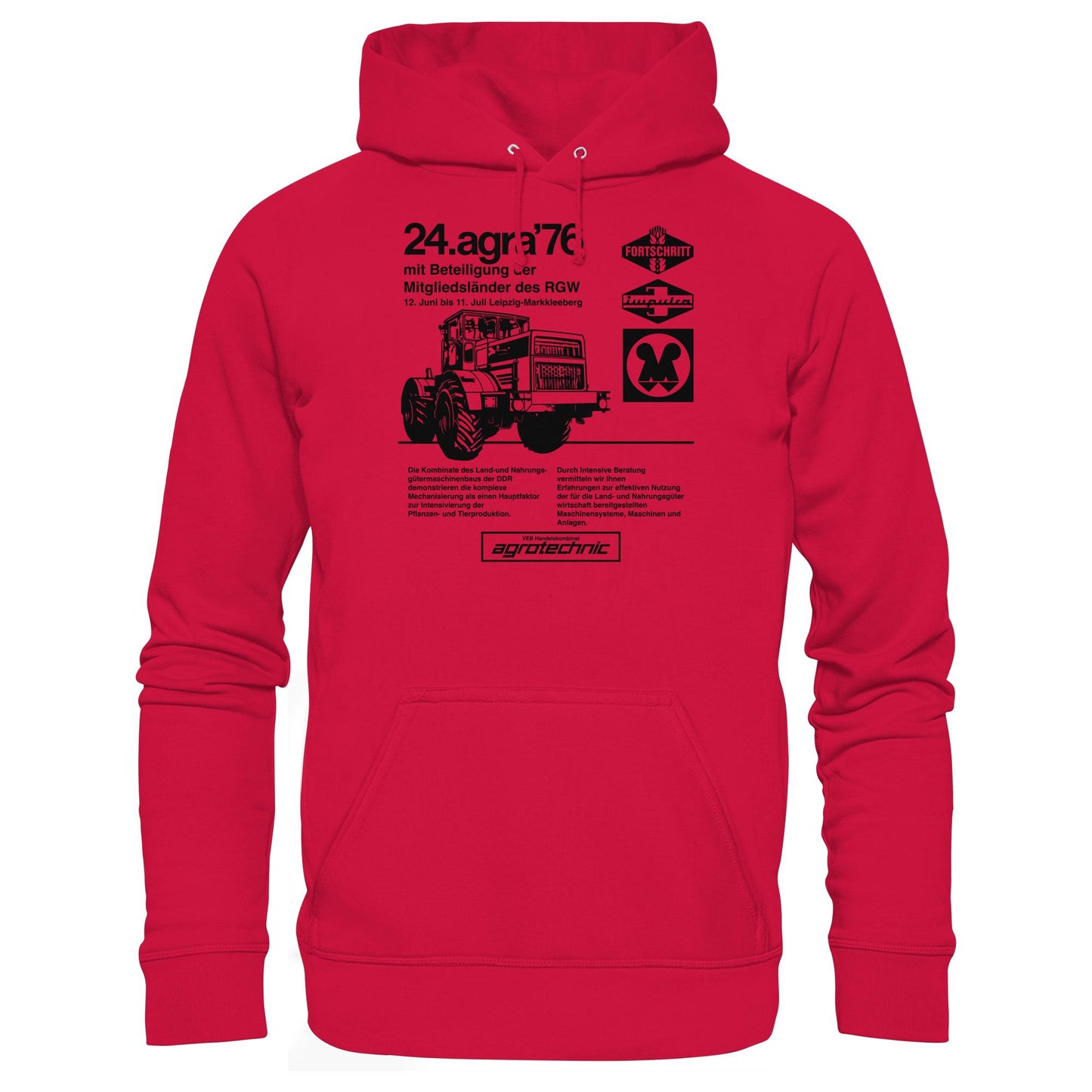 DDR Ostalgie Kapuze / Hoodie Unisex • AGRA 1976, LEIPZIG-MARKKLEEBERG