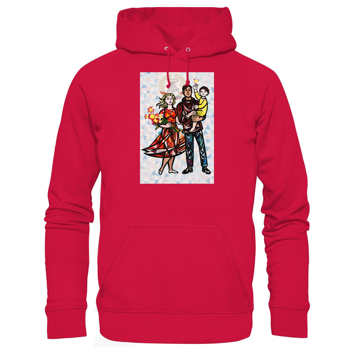 DDR Ostalgie Kapuze / Hoodie Unisex • WALTER WOMACKA - UNSERE FAMILIE mit Hintergrund (STAATSRATSGEBÄUDE, Aus der Geschichte der Deutschen Arbeiterbewegung, 1964)