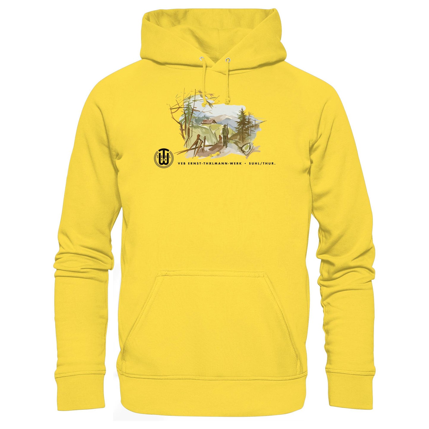 DDR Ostalgie Kapuze / Hoodie Unisex • VEB SUHL ERNST-THÄLMANN-WERK (ORIGINAL-PROSPEKT)