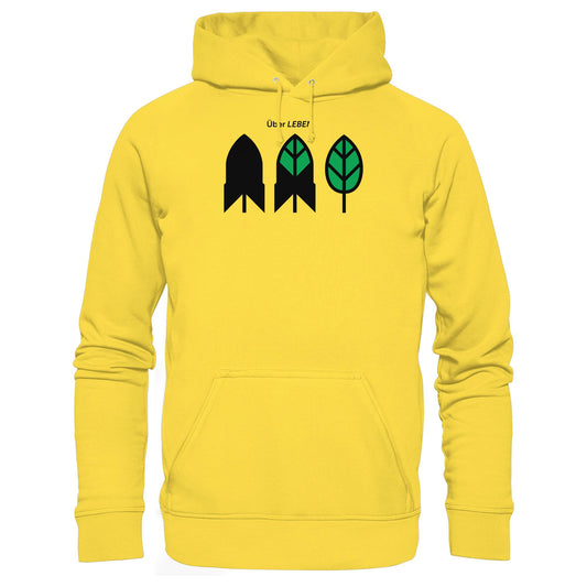 DDR Ostalgie Kapuze / Hoodie Unisex • ÜBER LEBEN (ORIGINAL FRIEDENS-PLAKAT)