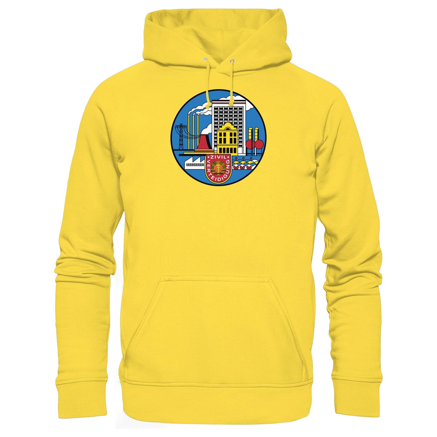 DDR Ostalgie Kapuze / Hoodie Unisex • DDR ZIVILVERTEIDIGUNG (ORIGINAL GLAS-DESIGN)