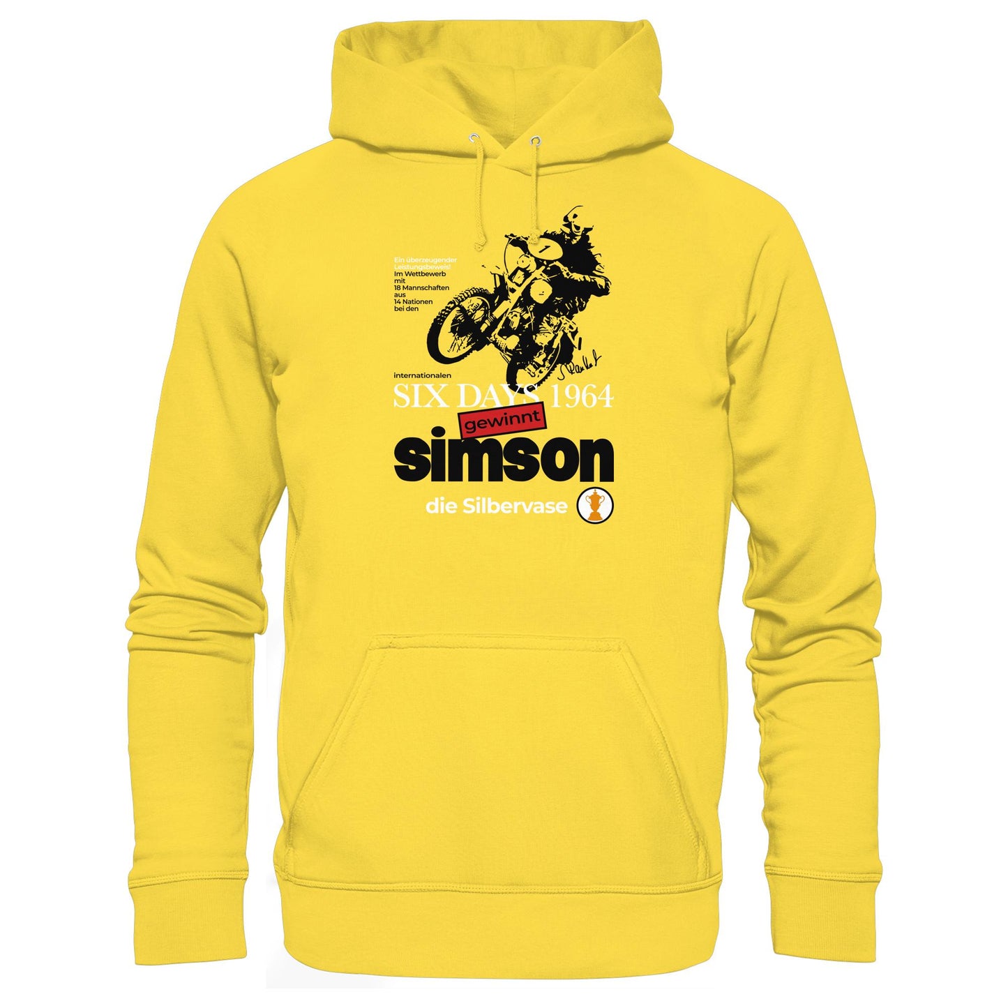 DDR Ostalgie Kapuze / Hoodie Unisex • SIMSON GEWINNT SILBERVASE - SIX DAYS 1964