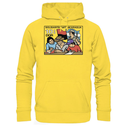 DDR Ostalgie Kapuze / Hoodie Unisex • SOLIDARITÄT MIT NIKARAGUA (DDR-BRIEFMARKE)