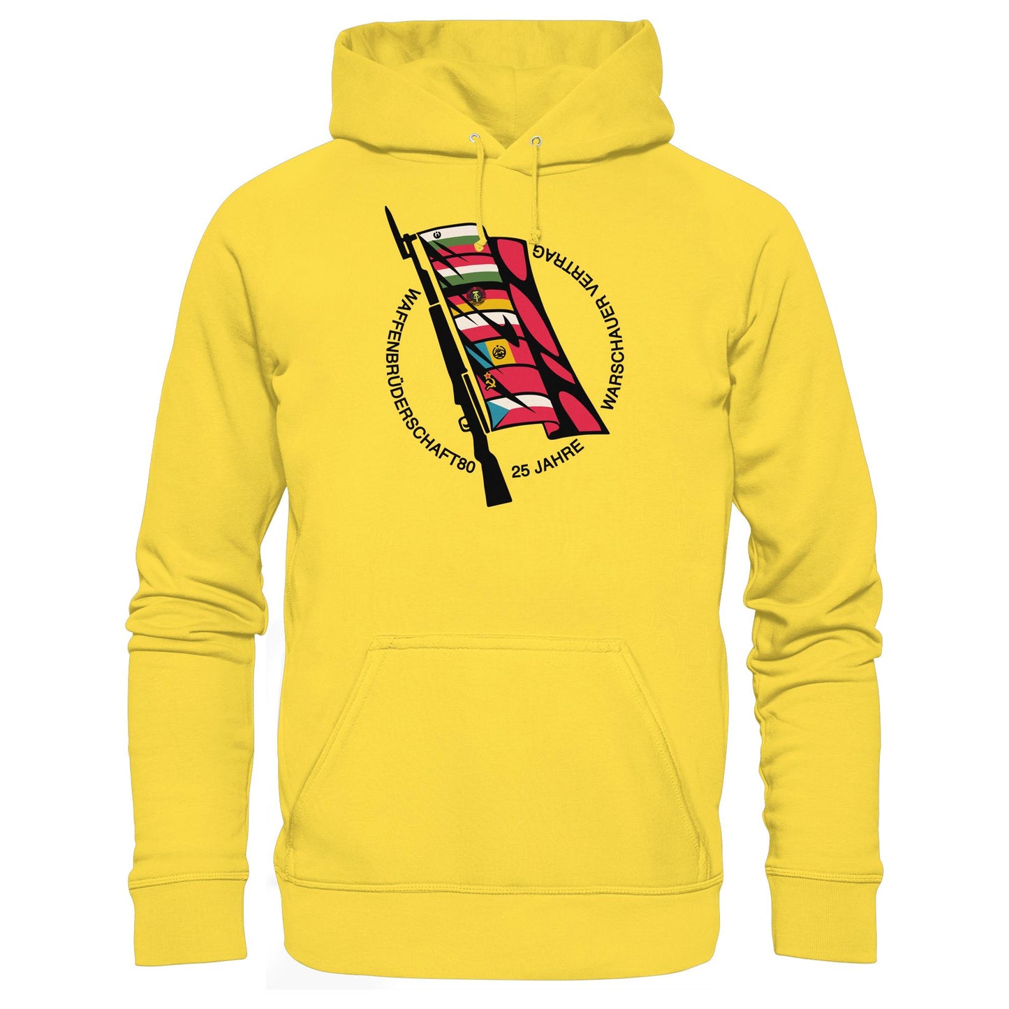 DDR Ostalgie Kapuze / Hoodie Unisex • WAFFENBRÜDERSCHAFT80 - 25 JAHRE WARSCHAUER VERTRAG (NVA)