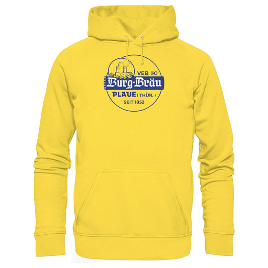 DDR Ostalgie Kapuze / Hoodie Unisex • VEB BURG-BRÄU PLAUE BIERE