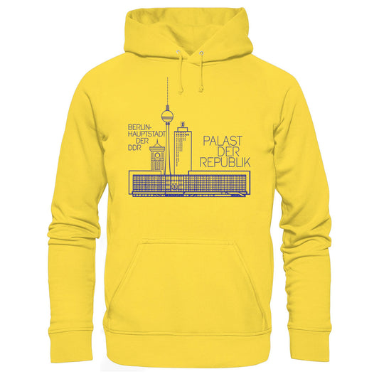 DDR Ostalgie Kapuze / Hoodie Unisex • PALAST DER REPUBLIK (ORIGINAL ERSTTAGSSTEMPEL)