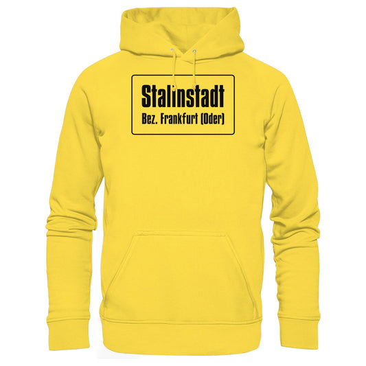 DDR Ostalgie Kapuze / Hoodie Unisex • STALINSTADT - EISENHÜTTENKOMBINAT OST EKO (ORIGINAL-SCHILD)