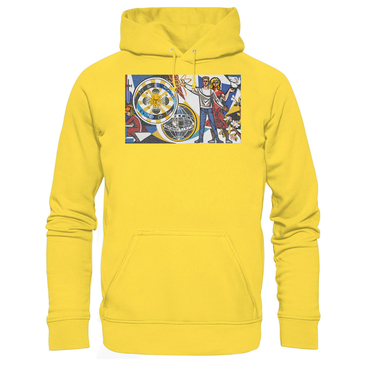 DDR Ostalgie Kapuze / Hoodie Unisex • WALTER WOMACKA - JUNGES PAAR MIT FRIEDENSTAUBE (MOSAIK HAUS DES LEHRERS, 1964)