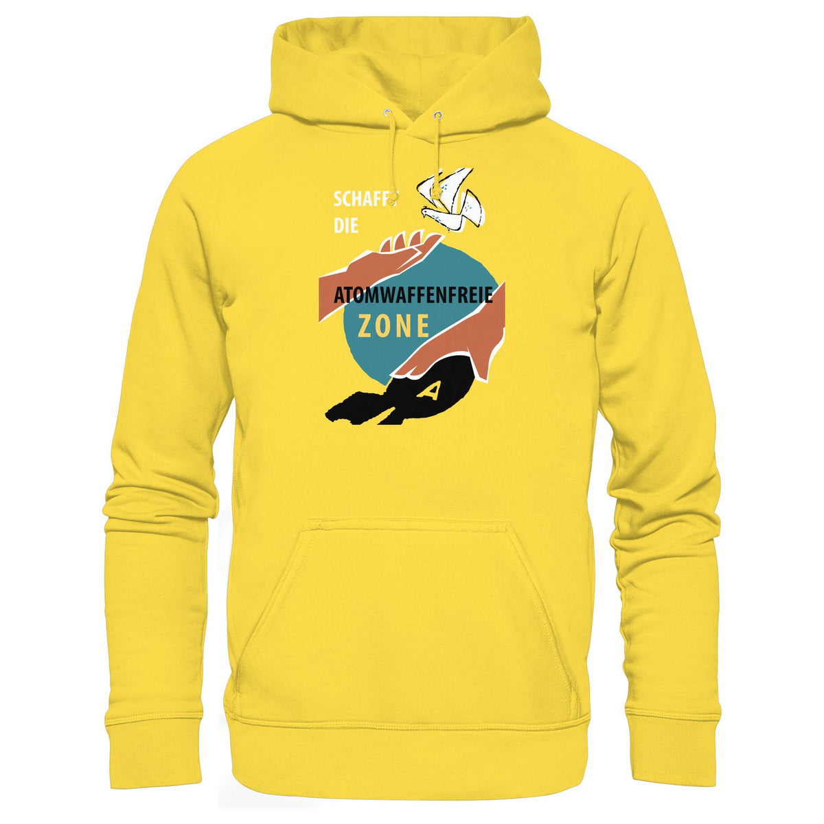 DDR Ostalgie Kapuze / Hoodie Unisex • SCHAFFT DIE ATOMWAFFENFREIE ZONE (ORIGINAL-PLAKAT)