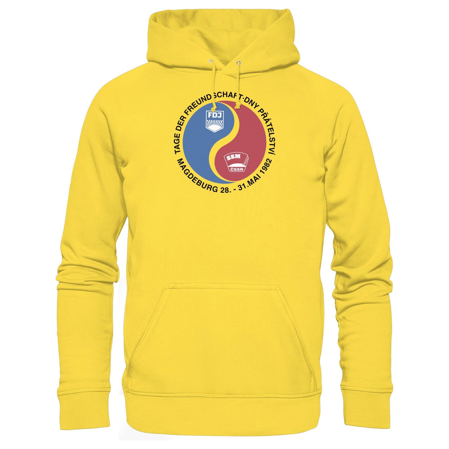 DDR Ostalgie Kapuze / Hoodie Unisex • TAG DER FREUNDSCHAFT MAGDEBURG 1982 DDR-CSSR