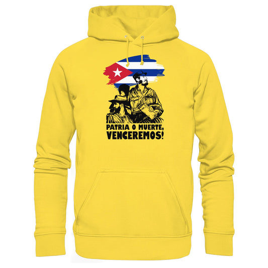 DDR Ostalgie Kapuze / Hoodie Unisex • KUBA - PATRIA O MUERTE, VENCEREMOS! (ORIGINAL PLAKAT)