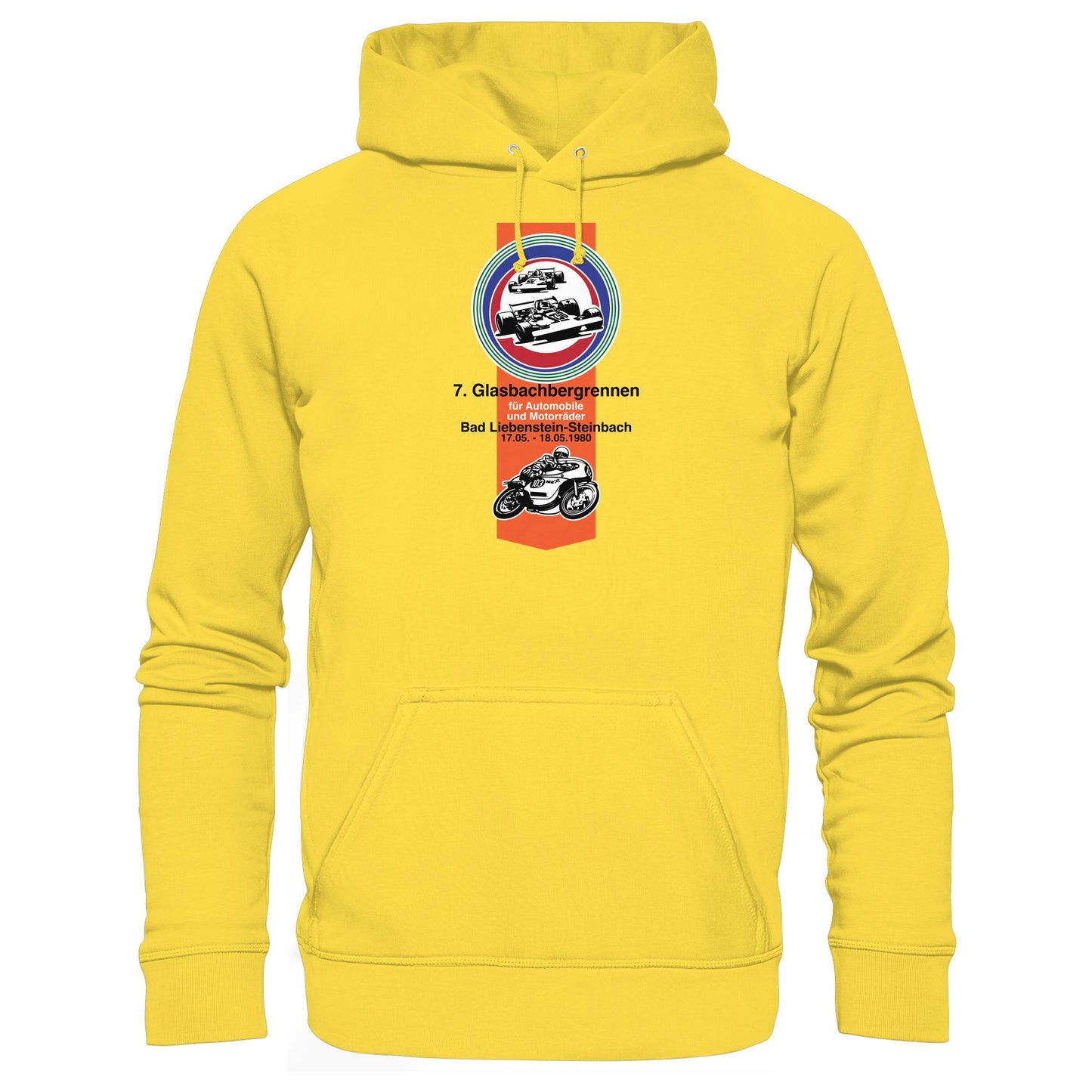 DDR Ostalgie Kapuze / Hoodie Unisex • GLASBACHBERGRENNEN BAD LIEBENSTEIN (ORIGINAL WIMPEL)