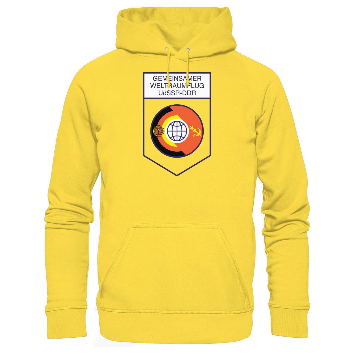 DDR Ostalgie Kapuze / Hoodie Unisex • GEMEINSAMER WELTRAUMFLUG UDSSR-DDR (ORIGINAL WIMPEL)