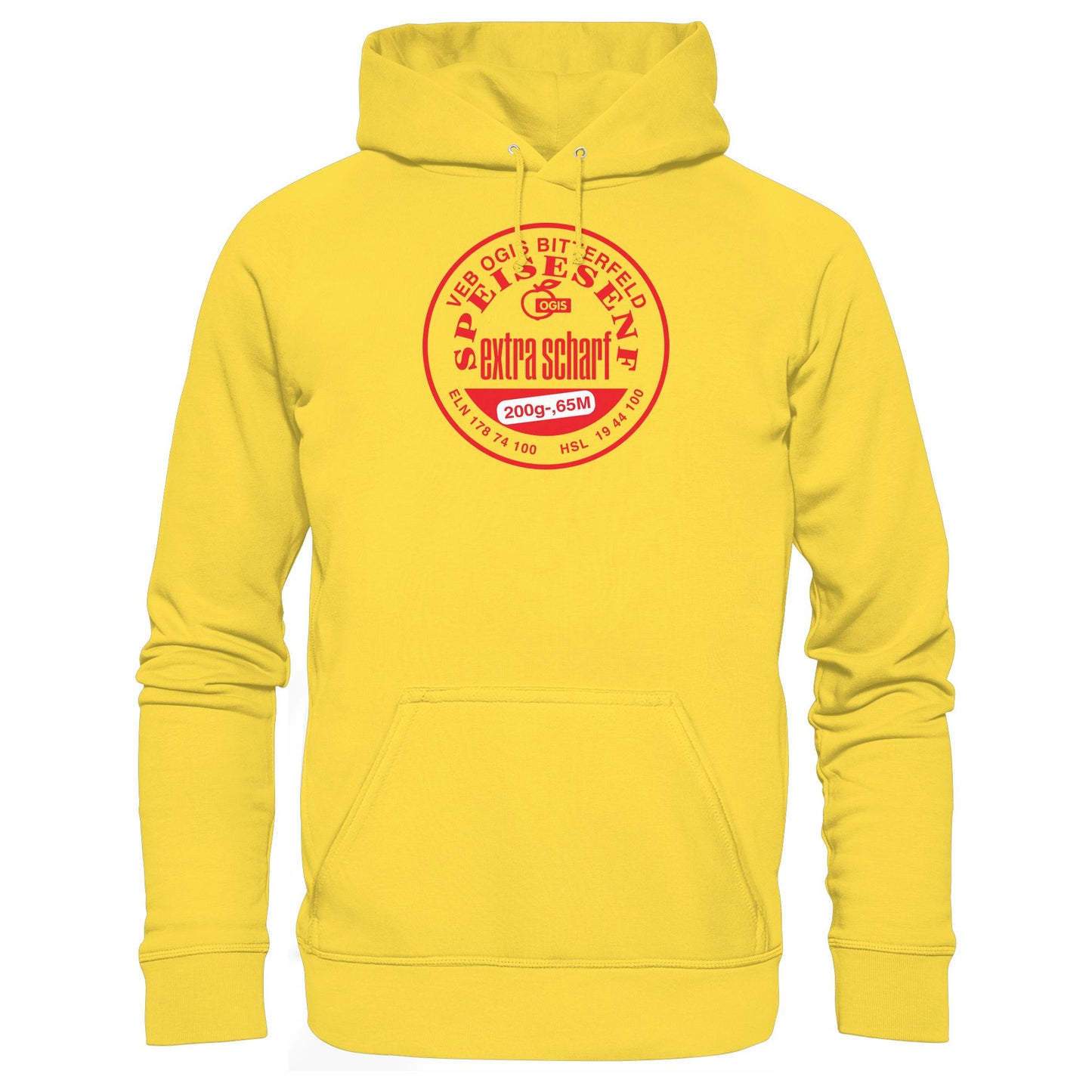 DDR Ostalgie Kapuze / Hoodie Unisex • VEB OGIS BITTERFELD - SPEISESENF EXTRASCHARF