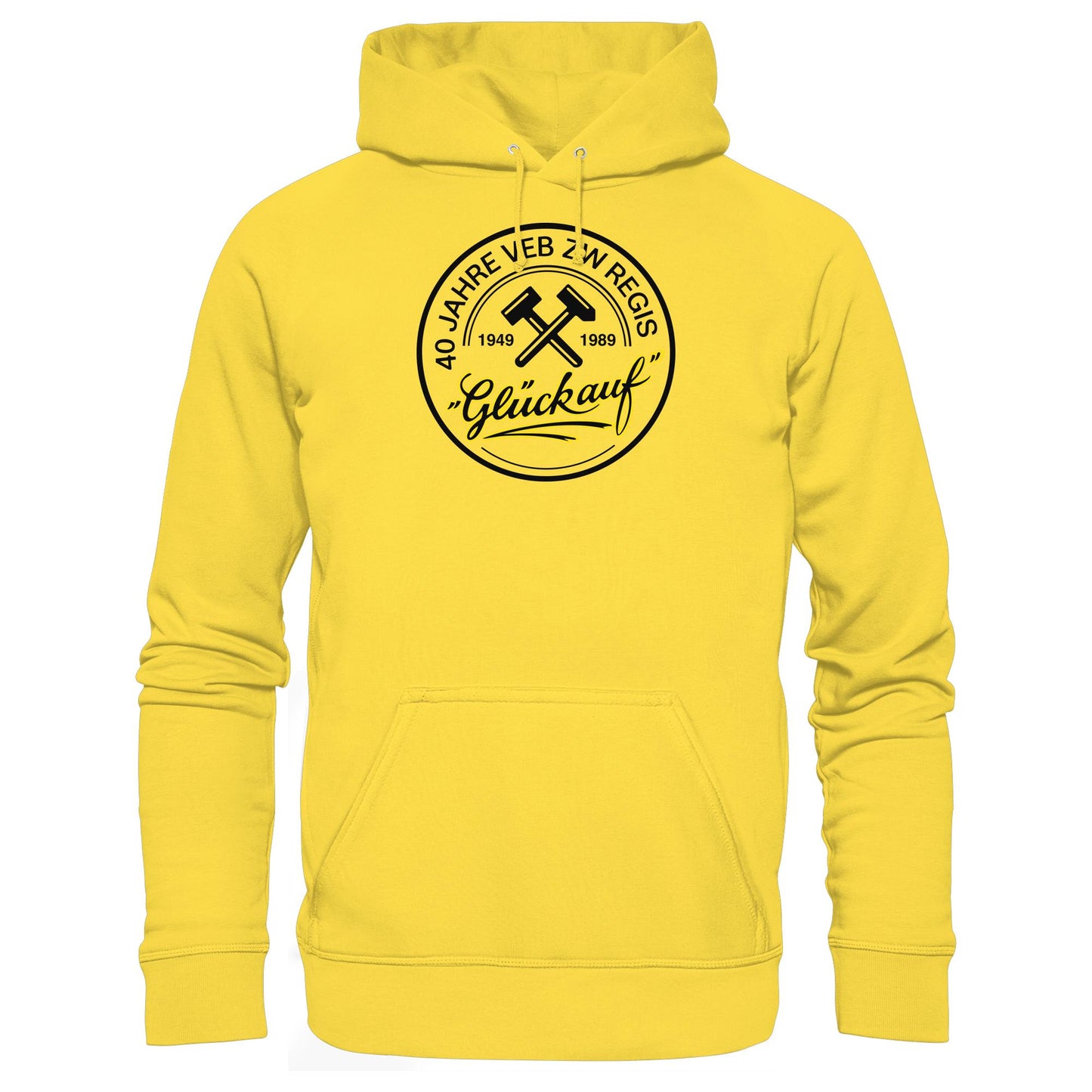 DDR Ostalgie Kapuze / Hoodie Unisex • 40 JAHRE VEB ZW REGIS - GLÜCK AUF