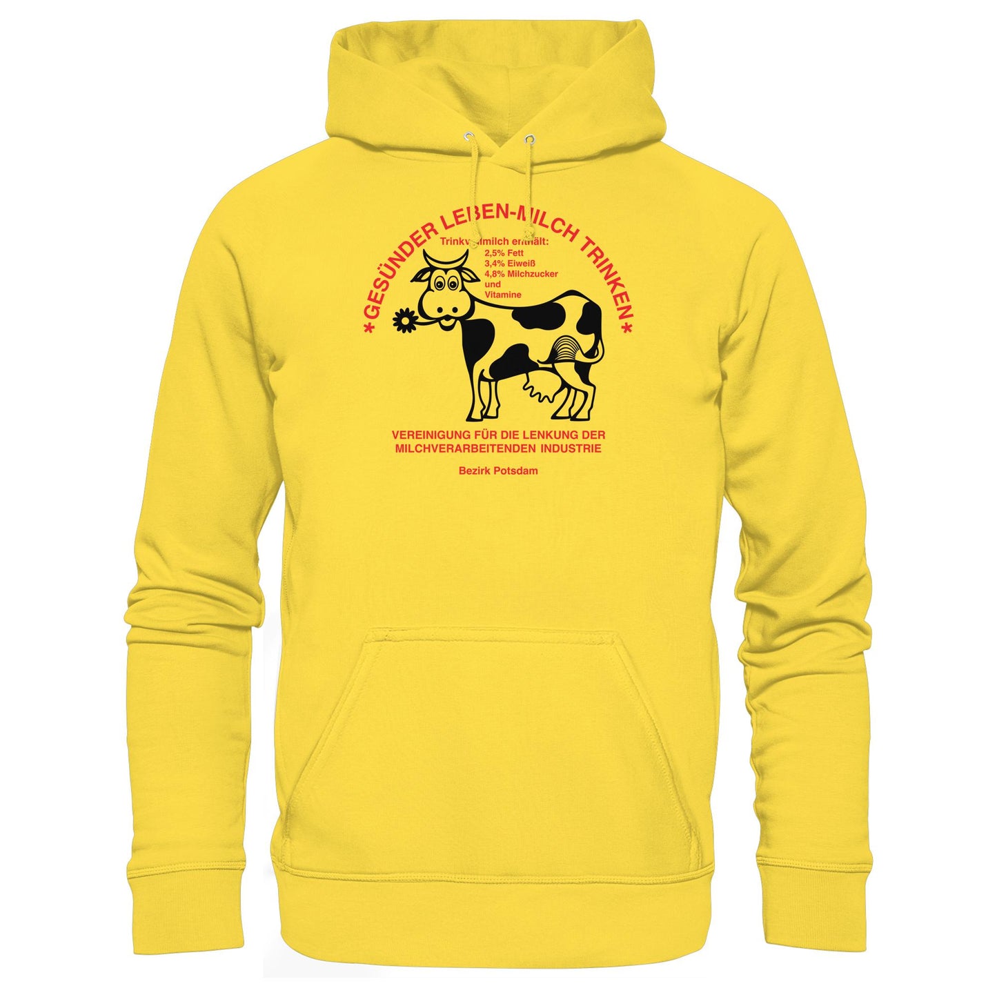 DDR Ostalgie Kapuze / Hoodie Unisex • GESÜNDER LEBEN - MILCH TRINKEN, POTSDAM