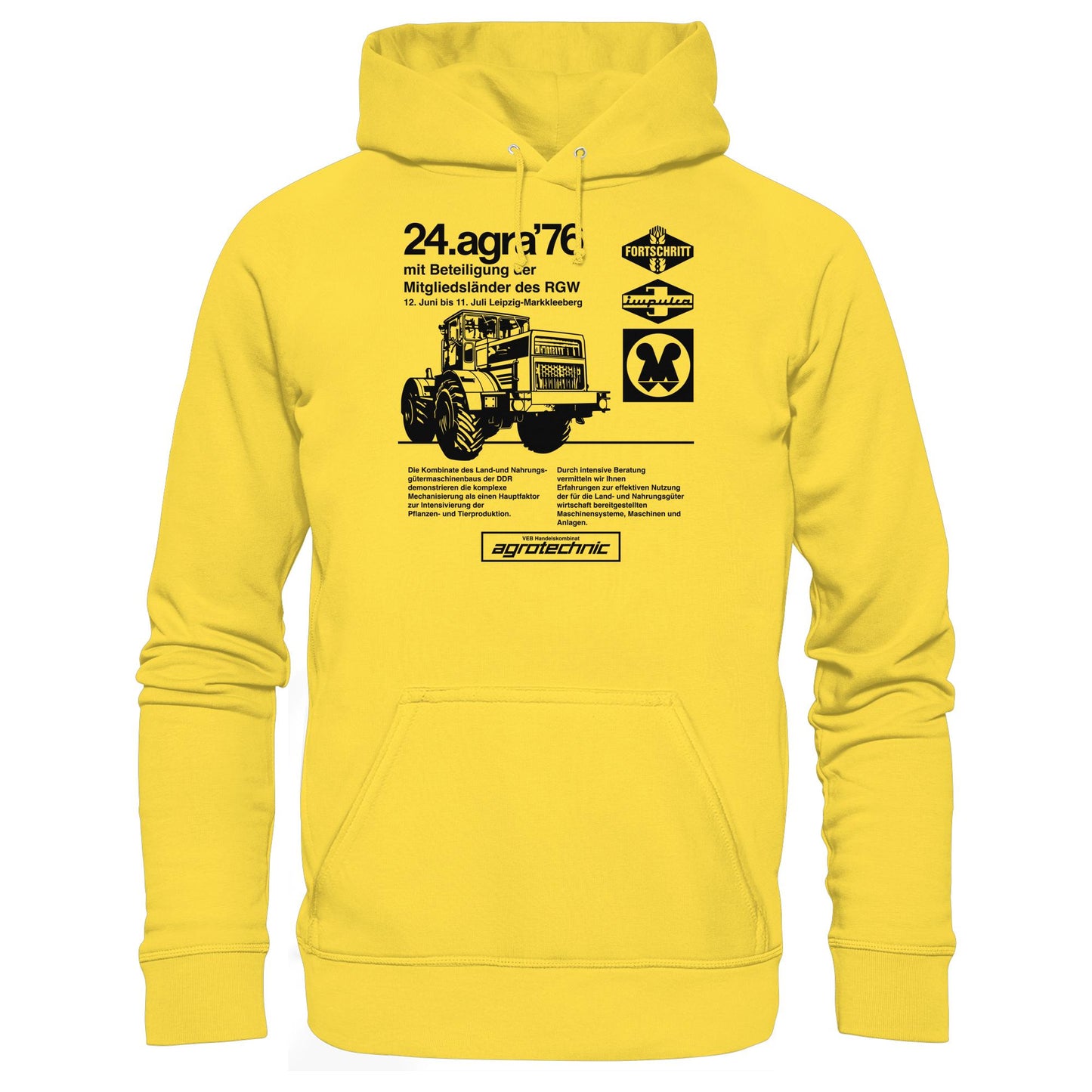 DDR Ostalgie Kapuze / Hoodie Unisex • AGRA 1976, LEIPZIG-MARKKLEEBERG