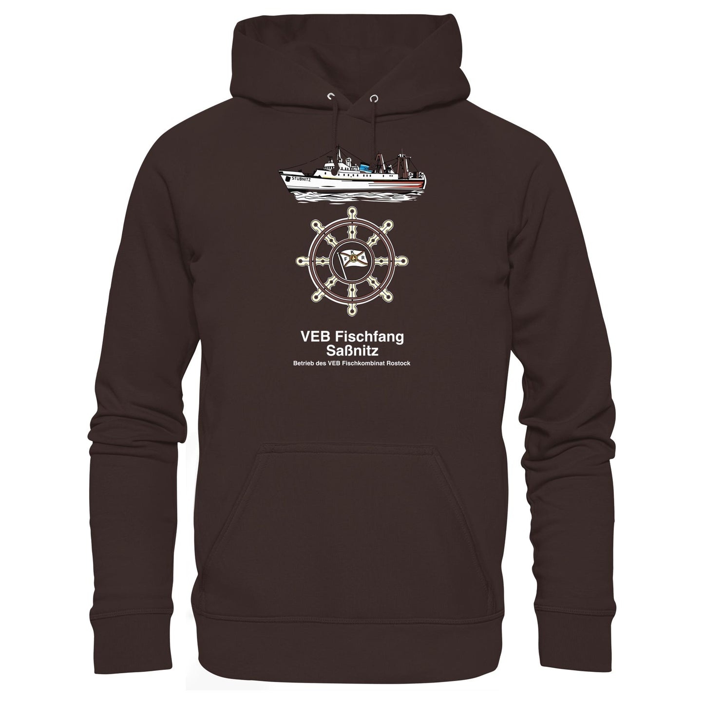 DDR Ostalgie Kapuze / Hoodie Unisex •  VEB FISCHFANG SASSNITZ