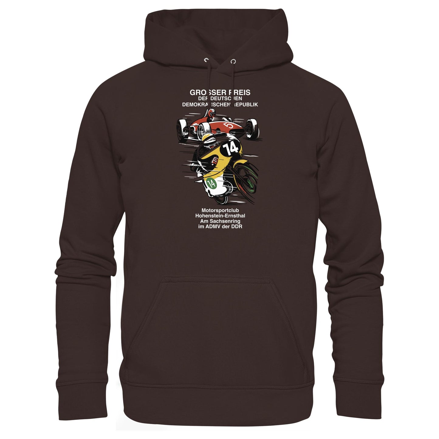DDR Ostalgie Kapuze / Hoodie Unisex • MOTORSPORT HOHENSTEIN-ERNSTHAL - GROSSER PREIS DER DDR