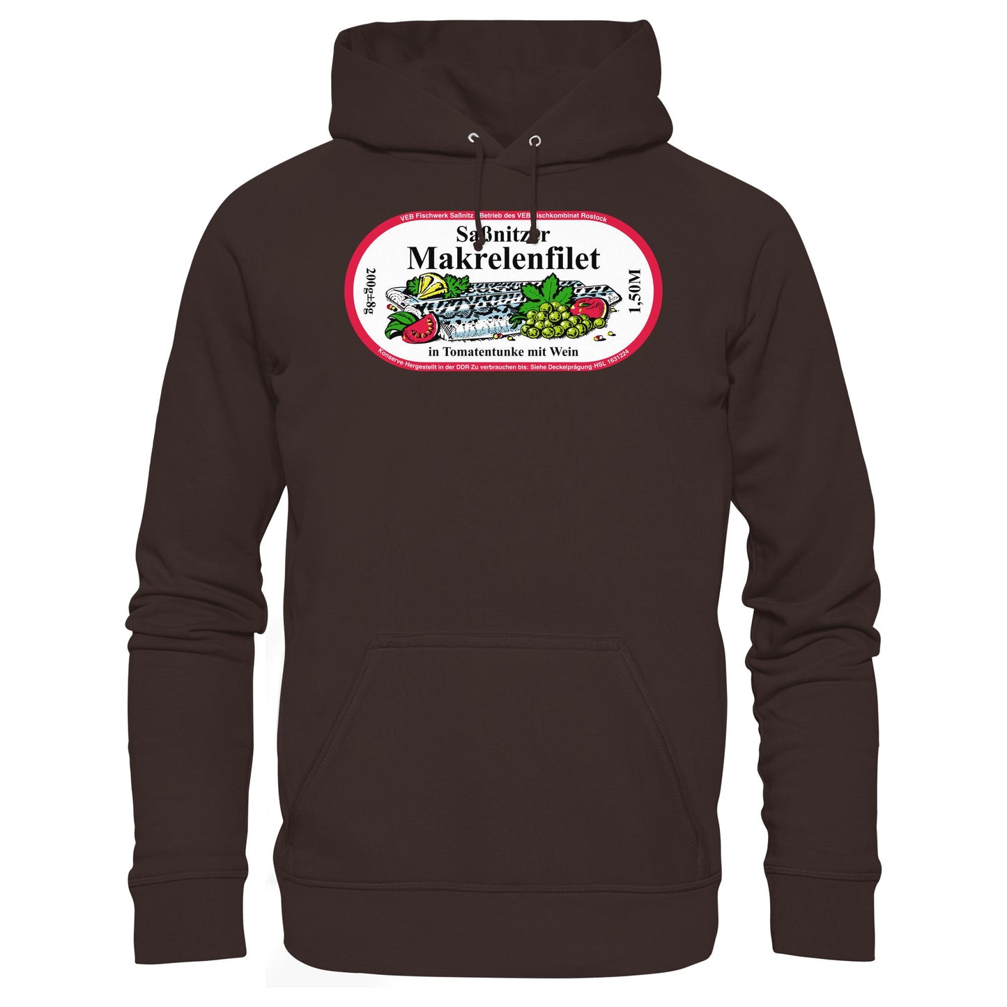 DDR Ostalgie Kapuze / Hoodie Unisex • SASSNITZER MAKRELENFILET - VEB FISCHWERK