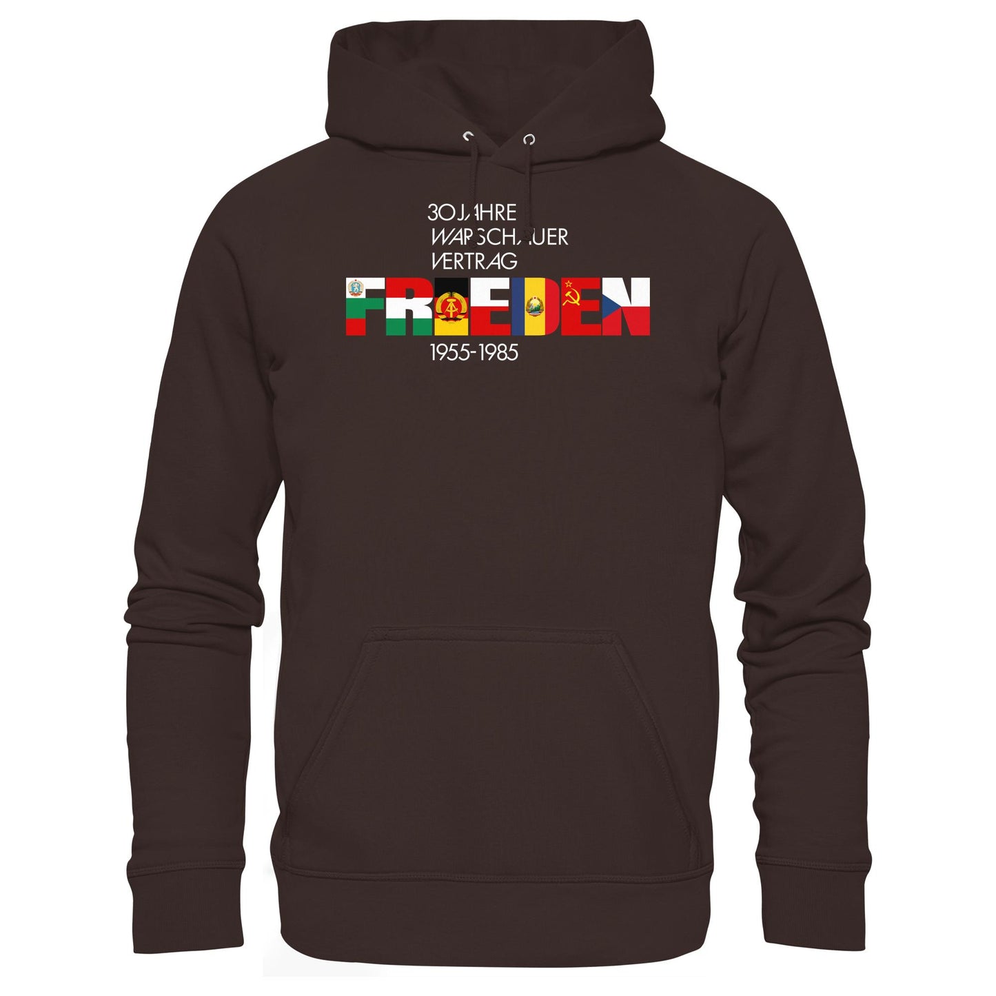 DDR Ostalgie Kapuze / Hoodie Unisex • FRIEDEN - 30 JAHRE WARSCHAUER VERTRAG (DDR-BRIEFMARKE)