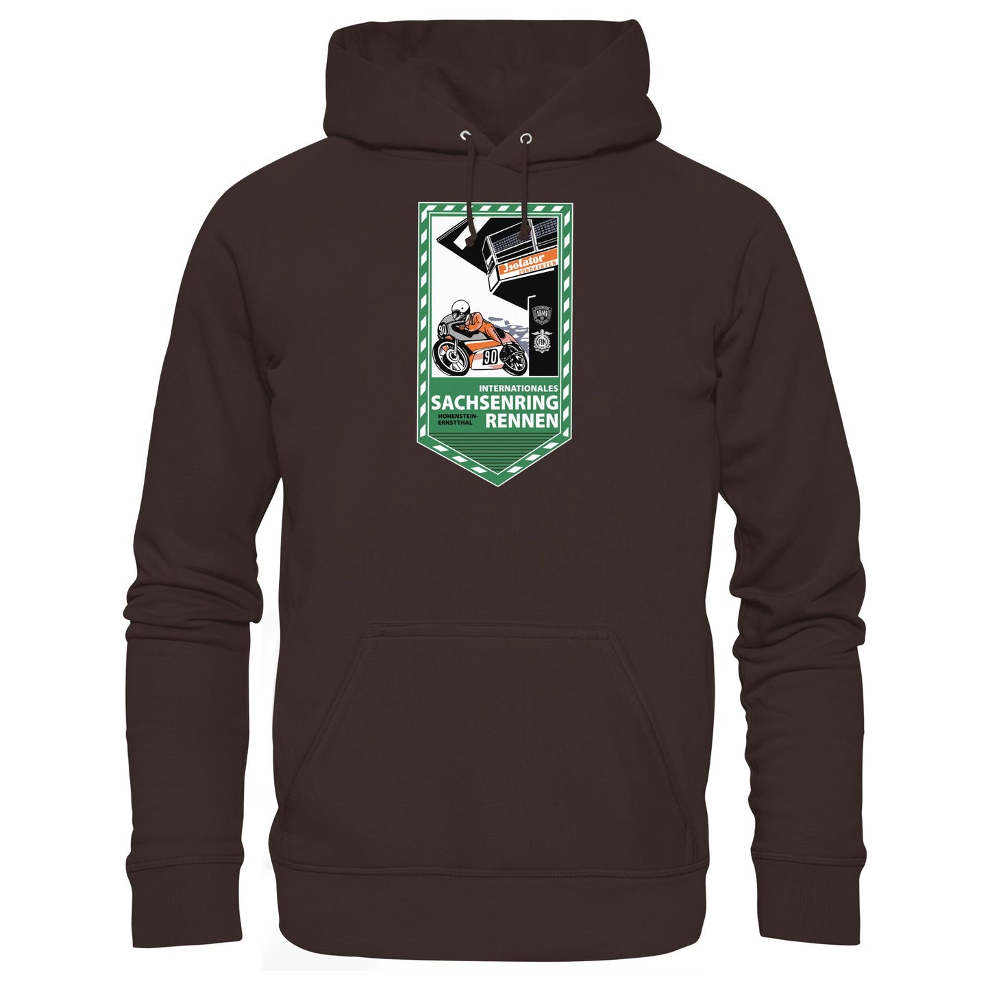 DDR Ostalgie Kapuze / Hoodie Unisex • SACHSENRING-RENNEN ZWICKAU 1990 (ORIGINAL-WIMPEL)