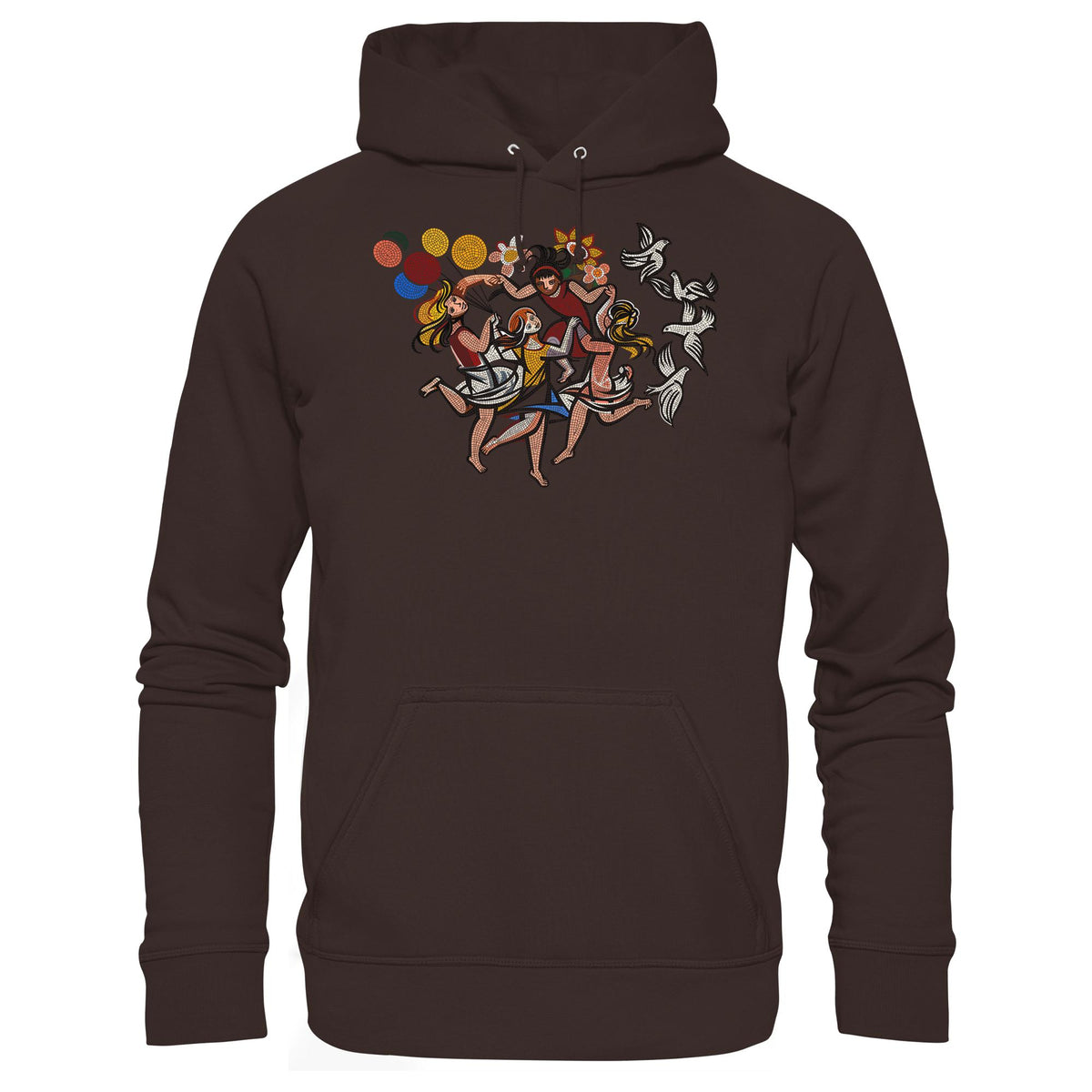 DDR Ostalgie Kapuze / Hoodie Unisex • WALTER WOMACKA - TANZENDE MÄDCHEN MIT FRIEDENSTAUBEN (MOSAIK HAUS DES LEHRERS, 1964)