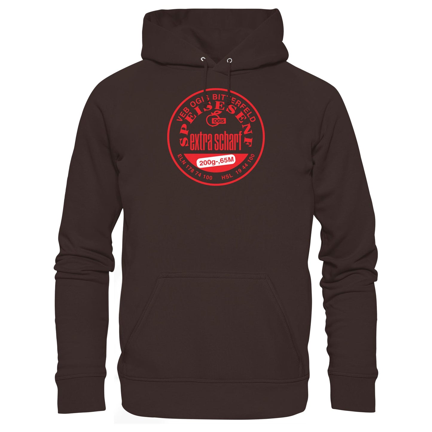 DDR Ostalgie Kapuze / Hoodie Unisex • VEB OGIS BITTERFELD - SPEISESENF EXTRASCHARF